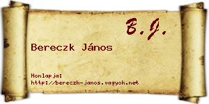 Bereczk János névjegykártya