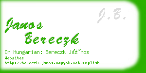janos bereczk business card